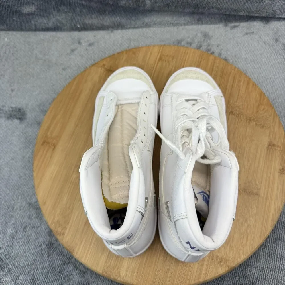 Nike Blazer Mid 77 Shoes Womens Size 6 White Leather Mid Top Sneakers CZ4627-100